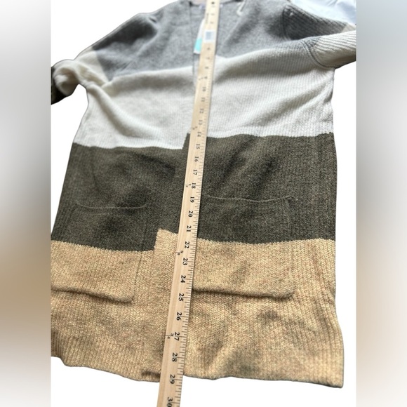 Pink Clover Women's Striped Open Front Cardigan Sweater Size M - Picture 5 of 7